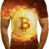 Bitcoin Shirt Mens Golden Coin Crypto Shirts BTC Cryptocurrency T-Shirt - Image 2