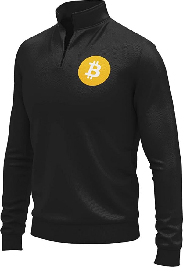 Quarter Zip Bitcoin BTC Pullover Long Sleeve Bitcoin BTC Shirt